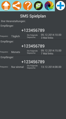 Screenshot of the application SMS scheduler - #6