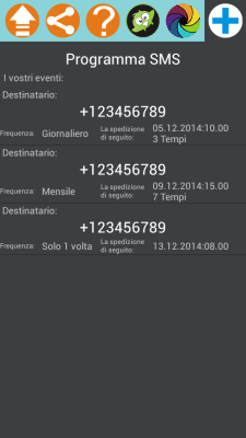 Screenshot of the application SMS scheduler - #9