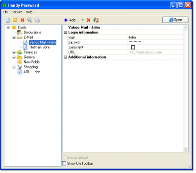 Screenshot of the application Handy Password USB Edition - #2
