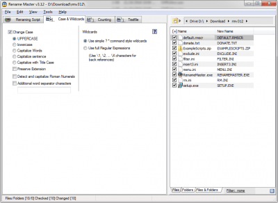 Screenshot of the application Rename Master - #2