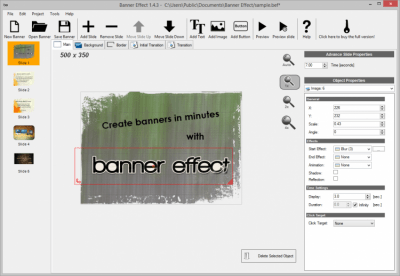 Screenshot of the application Banner Effect - #1