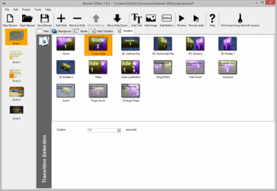 Screenshot of the application Banner Effect - #6