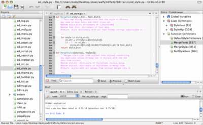 Screenshot of the application Editra - #2