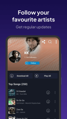 Screenshot of the application Wynk Music - #5