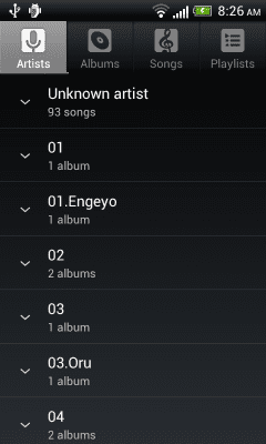 Screenshot of the application Default music player - #2
