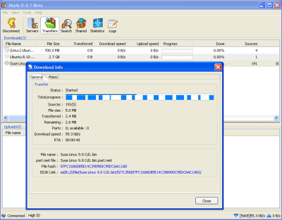 Screenshot of the application JMule - #2