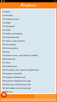 Screenshot of the application Bird cries - #2