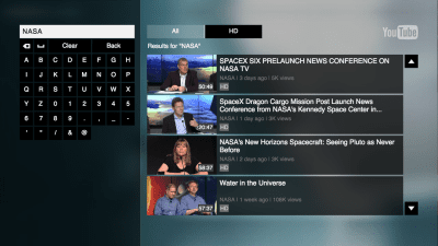 Screenshot of the application YouTube for Google TV - #2