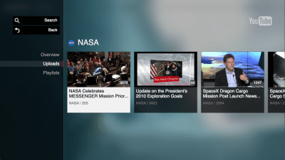 Screenshot of the application YouTube for Google TV - #4