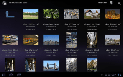 Screenshot of the application nef-Thumbnailer Demo - #2