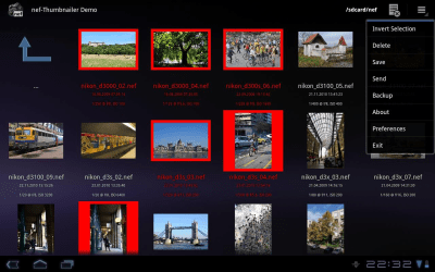 Screenshot of the application nef-Thumbnailer Demo - #4