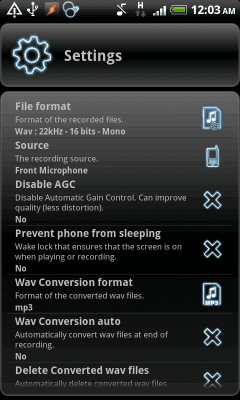 Screenshot of the application RecForge Lite - Audio Recorder - #6