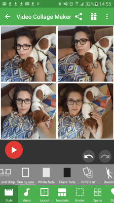 Screenshot of the application Video collage workshop - #2