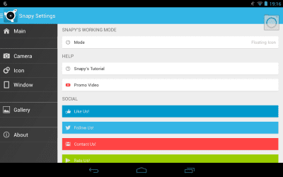 Screenshot of the application Snapy, The Floating Camera - #10