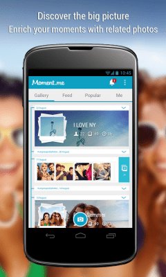 Screenshot of the application Moment.me - #3