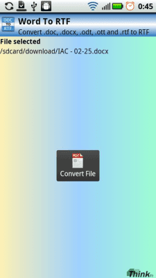 Screenshot of the application Word to RTF - #2