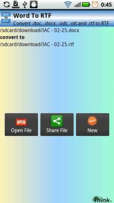 Screenshot of the application Word to RTF - #4