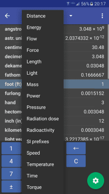 Screenshot of the application Convert Units - #2