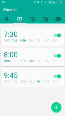 Screenshot of the application Glimmer (luminous alarm clock) - #2