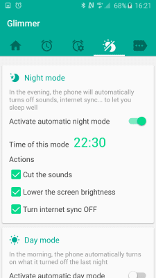 Screenshot of the application Glimmer (luminous alarm clock) - #4