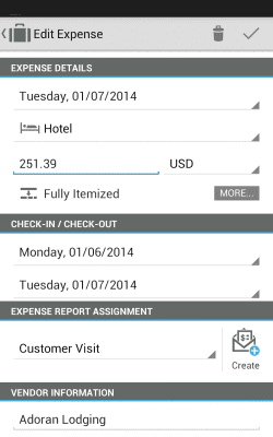 Screenshot of the application SAP Cloud for Travel & Expense - #4