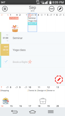Screenshot of the application SolCalendar - Calendar / To do - #7