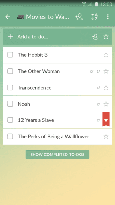 Screenshot of the application Wunderlist: to-do lists - #4