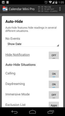 Screenshot of the application Mini Calendar - #5