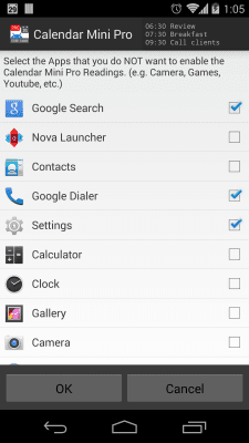 Screenshot of the application Mini Calendar - #8