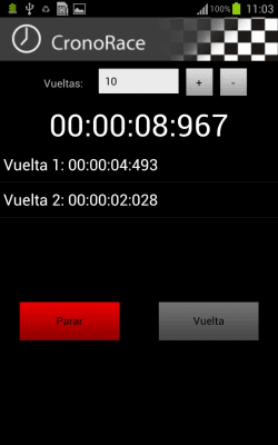Screenshot of the application lap of competition - #2
