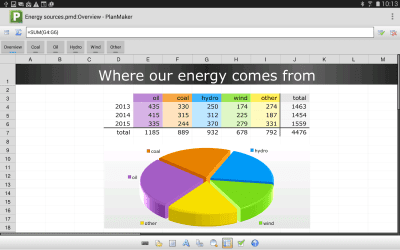 Screenshot of the application FREE Office: PlanMaker Mobile - #4