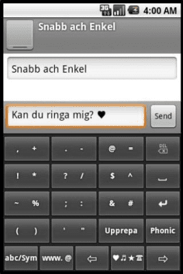 Screenshot of the application Phonic Keyboard Swedish - #2