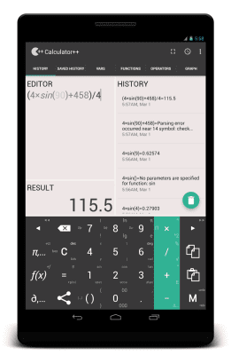 Screenshot of the application Calculator++ - #7