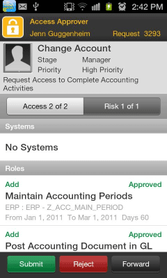 Screenshot of the application SAP GRC Access Approver - #3