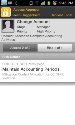 Screenshot of the application SAP GRC Access Approver - #4