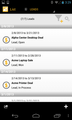 Screenshot of the application SAP Sales Manager - #5