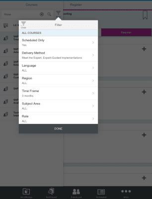 Screenshot of the application SAP Enterprise Support Academy - #2