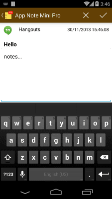 Screenshot of the application App Note Mini - #3