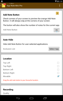Screenshot of the application App Note Mini - #6