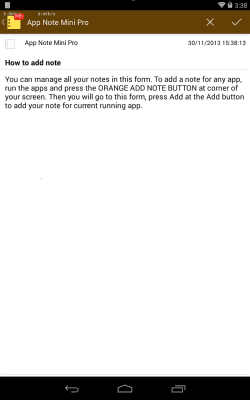 Screenshot of the application App Note Mini - #8