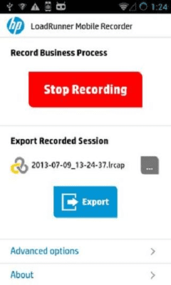 Screenshot of the application HP LoadRunner Mobile Recorder - #2