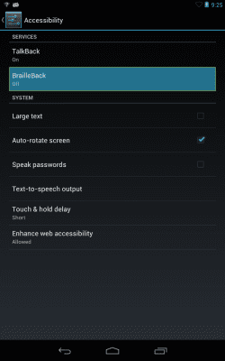 Screenshot of the application BrailleBack - #2