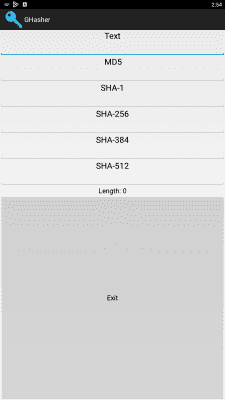 Screenshot of the application GHasher - #2