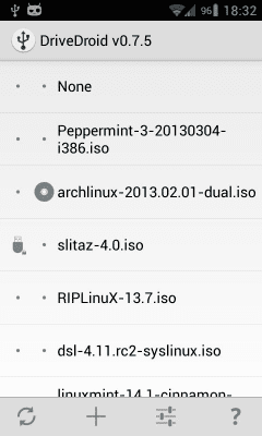 Screenshot of the application DriveDroid - #1