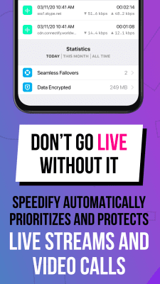 Screenshot of the application Speedify for Android - #3