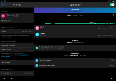 Screenshot of the application Speedify for Android - #9
