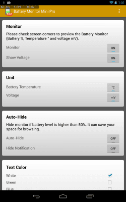 Screenshot of the application Battery Monitor Mini - #6
