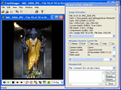 Screenshot of the application FreeVimager - #2
