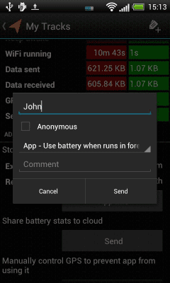 Screenshot of the application Battery Stats Plus - #6
