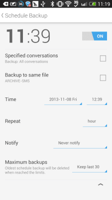 Screenshot of the application SMS Backup & Restore (Kitkat) - #6